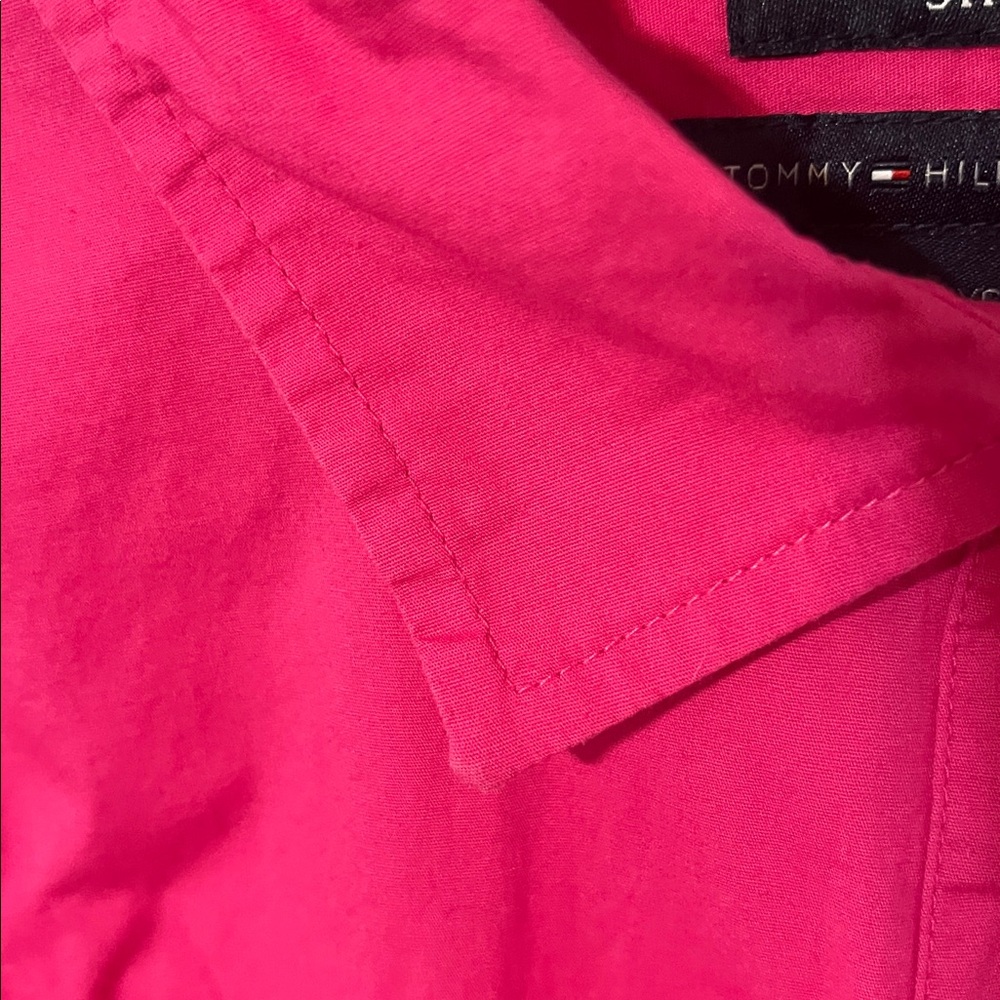 Tommy Hilfiger Women's Bright Pink Button-Down Shirt - Picture 4 of 4
